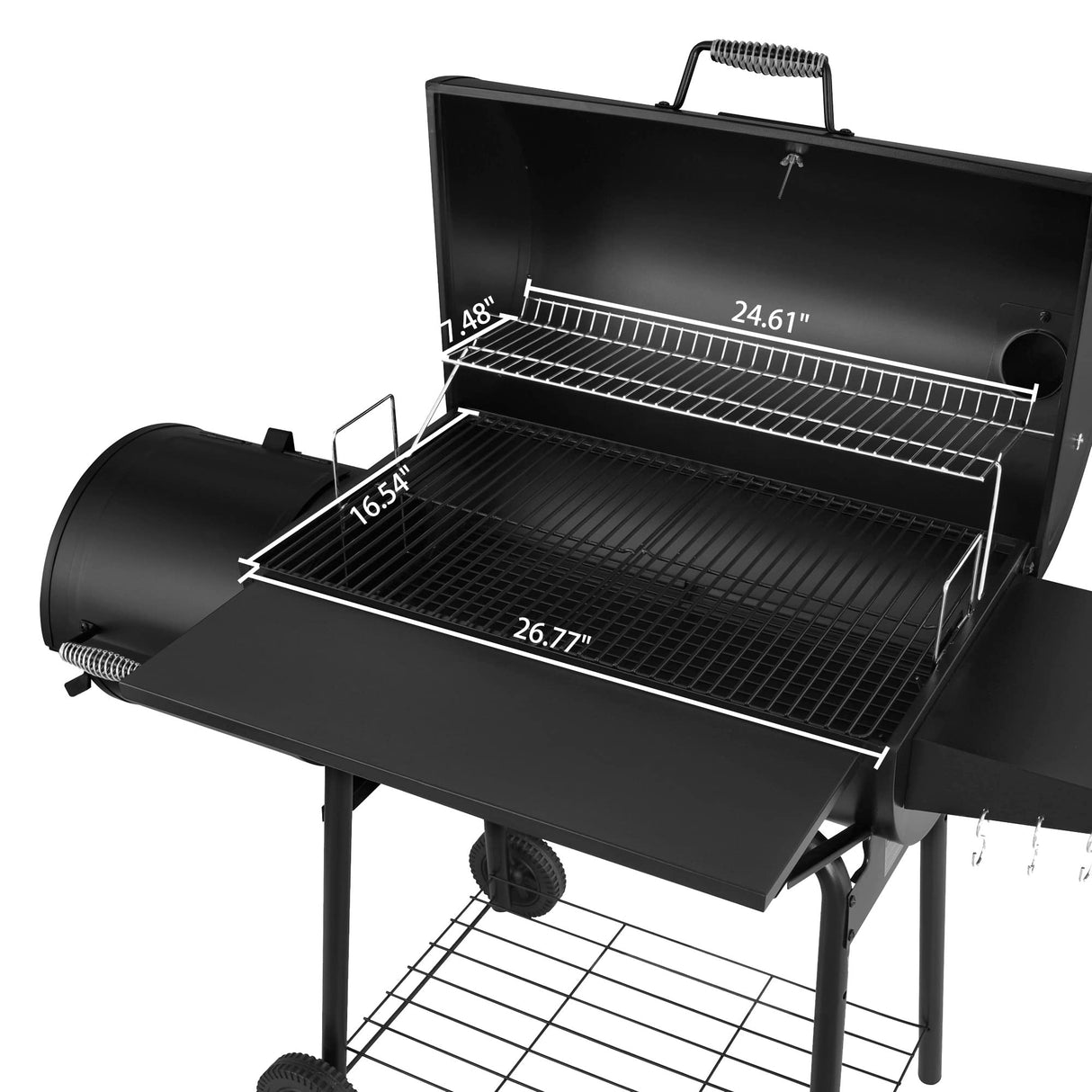 Royal Gourmet CC1830S 30" BBQ Charcoal Grill and Offset Smoker | 811 Square Inch cooking surface, Outdoor for Camping | Black Royal Gourmet