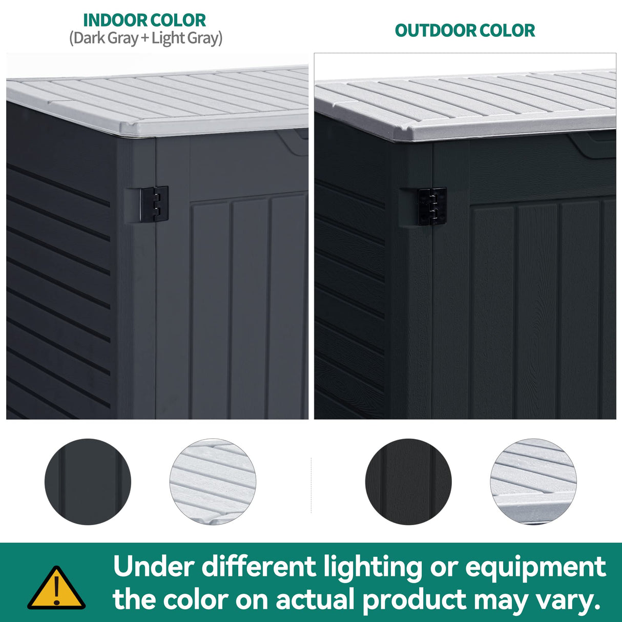 YITAHOME Outdoor Resin Storage Sheds, 39 in Height Lockable Waterproof Horizontal Shed w/o Shelf,Easy to Assemble Shed Storage for Garden Tools, Dark Gray YITAHOME