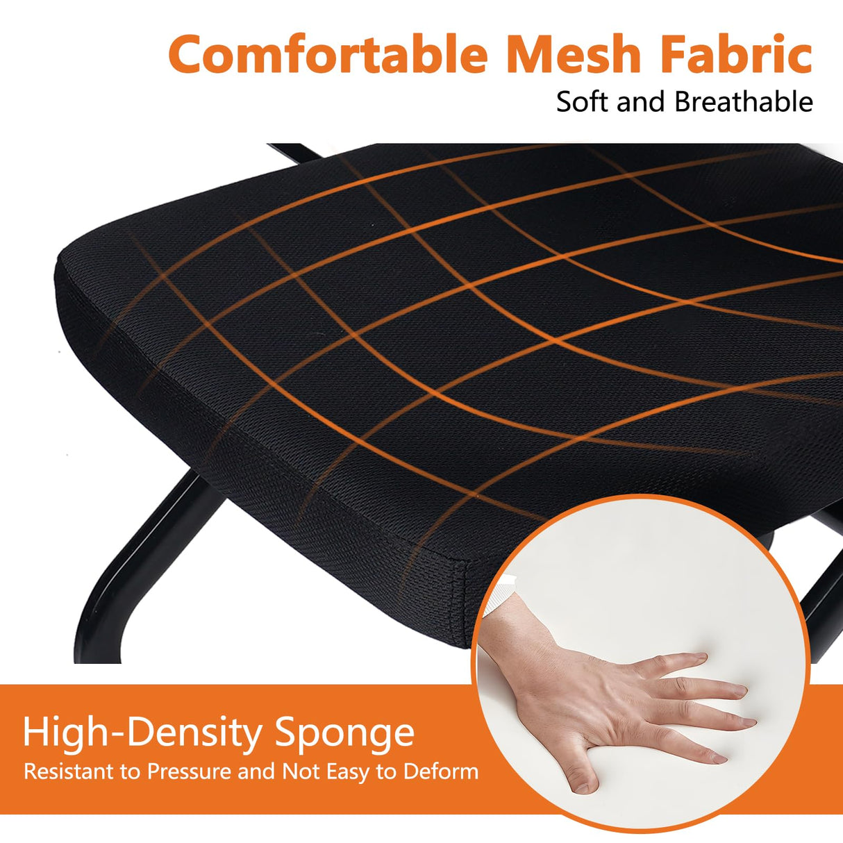 CLATINA Foldable Mesh Ergonomic Training Room Chair Guest Reception Stack Chairs with Caster Wheels and Arms for Office School Church Meeting Conference Training Waiting Room Black (Black Mesh, 1PK) CLATINA