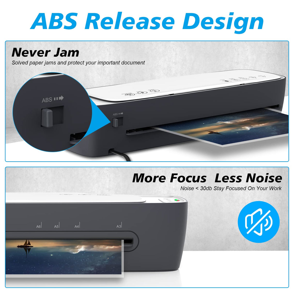 Laminator Machine 13-Inch Thermal Lamination with Laminating Sheets 9 in1 Office Desktop Laminate Machine, Portable A3 Laminater for Teachers Personal 60S Warm-Up Never Jam Qfun