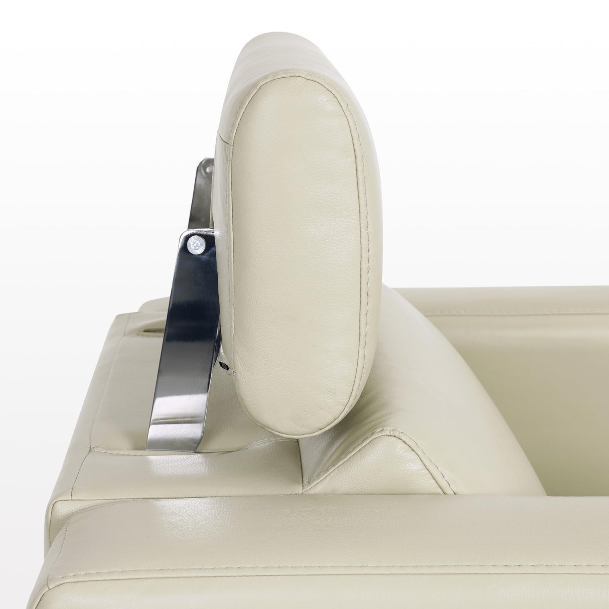 MCombo Zero Wall Recliner Chair, Wall Hugger Power Recliner Chair with Adjustable Headrest, High Wood Leg, USB & Type C Dual Charge Ports, for Living Room, Small Spaces, HL128 (Faux Leather, Beige) MCombo