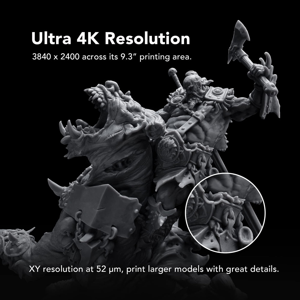 phrozen Sonic Mighty 4K LCD Resin 3D Printer, L7.9 x W4.9 x H8.7 Printing Volume, 9.3" Mono LCD Screen & 22cm Z-axis, Matrix LED UV Light Tech, Large 3D Models, Miniatures,Tabletops phrozen