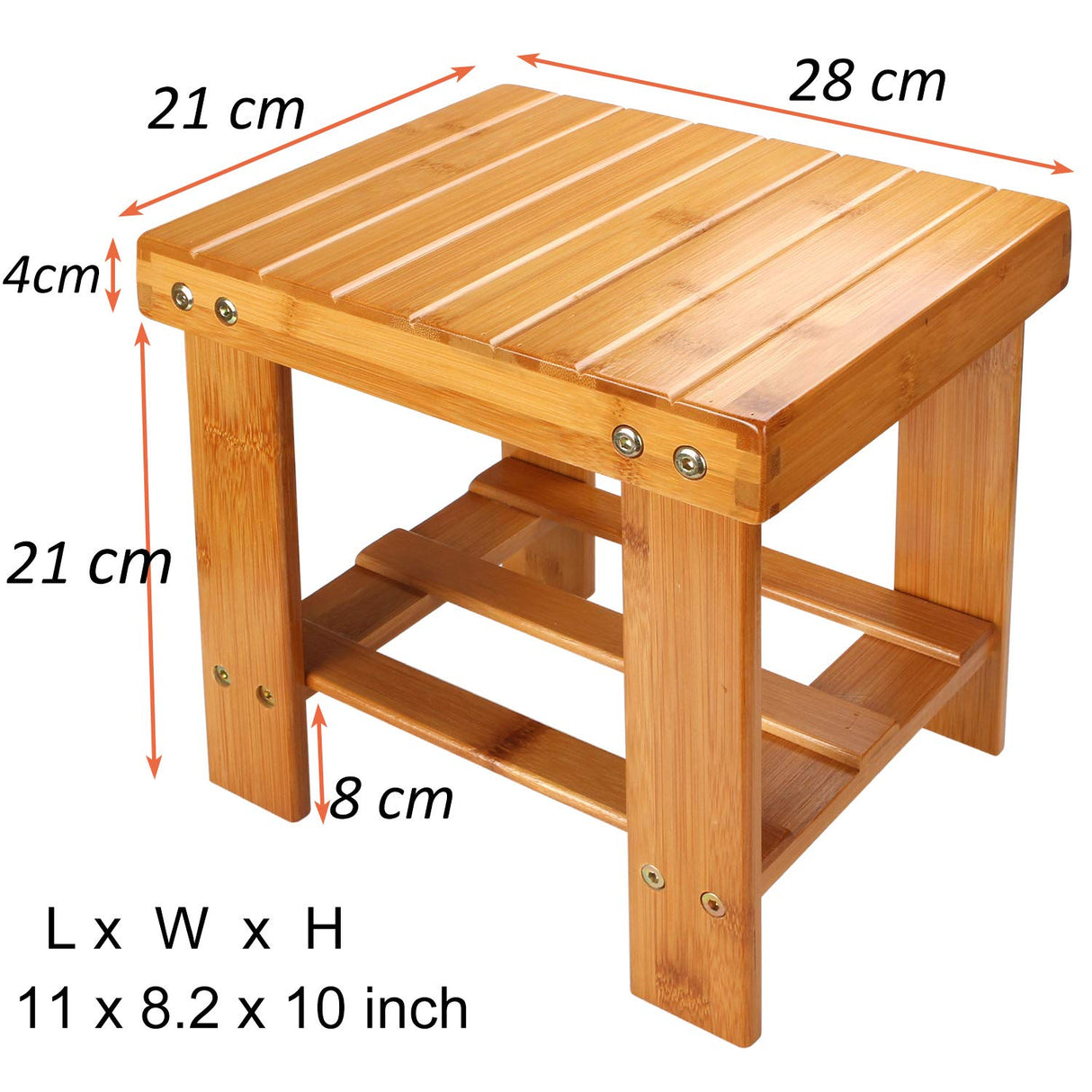 STARVAST Small Bamboo Step Stool for Kids, 10 inch High Multi-Functional Wooden Stool Seat Foot Rest Ideal for Entryway Foyer Hallway Garden STARVAST
