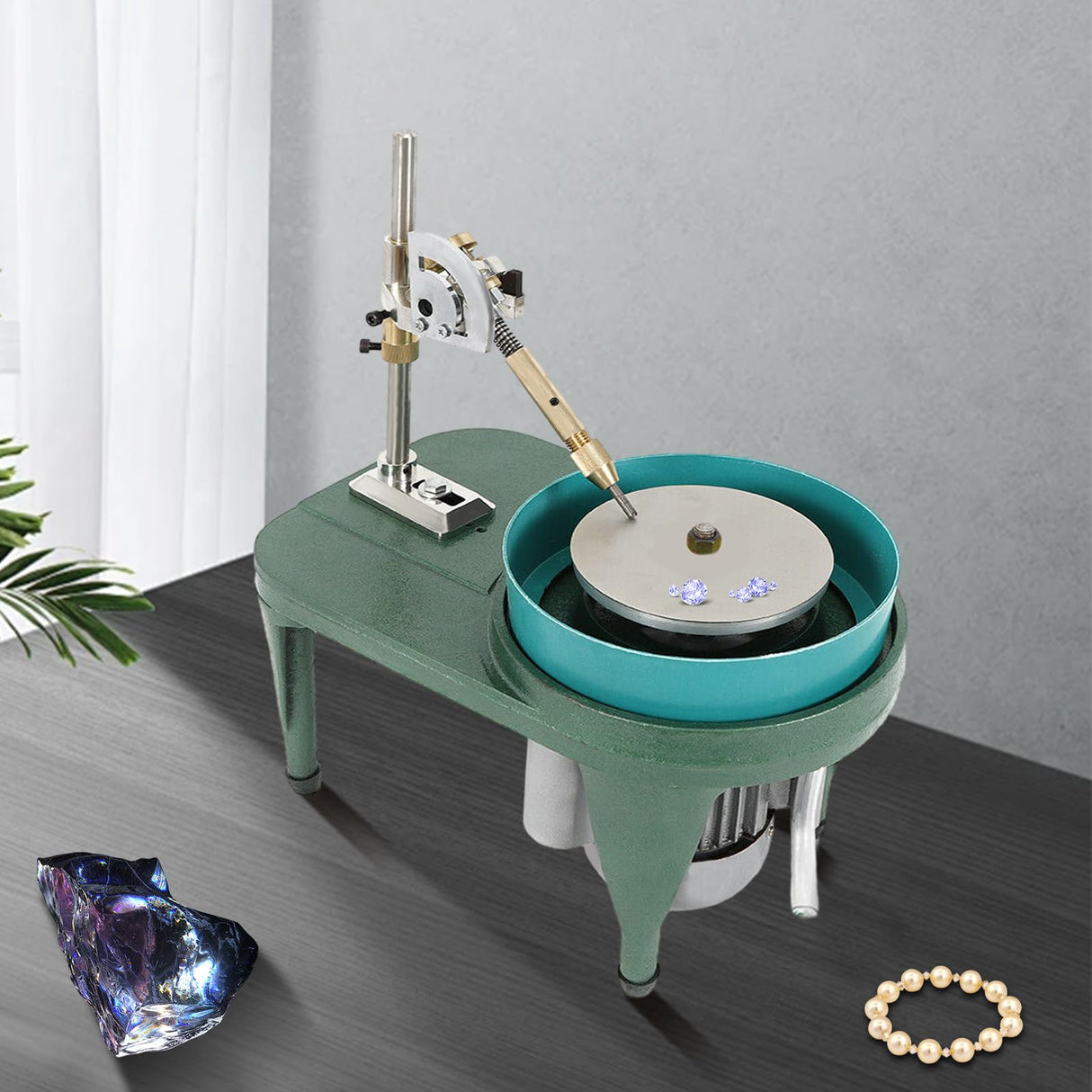 Gem Faceting Machine, 180W 110V Jewelry Gem Faceting Polisher Machine Flat Grinder Lapidary Cutter Polisher, 2800RPM Gemstone Grinding Maker for Carving Jade Stone Wood Gold Crafts GOSHET