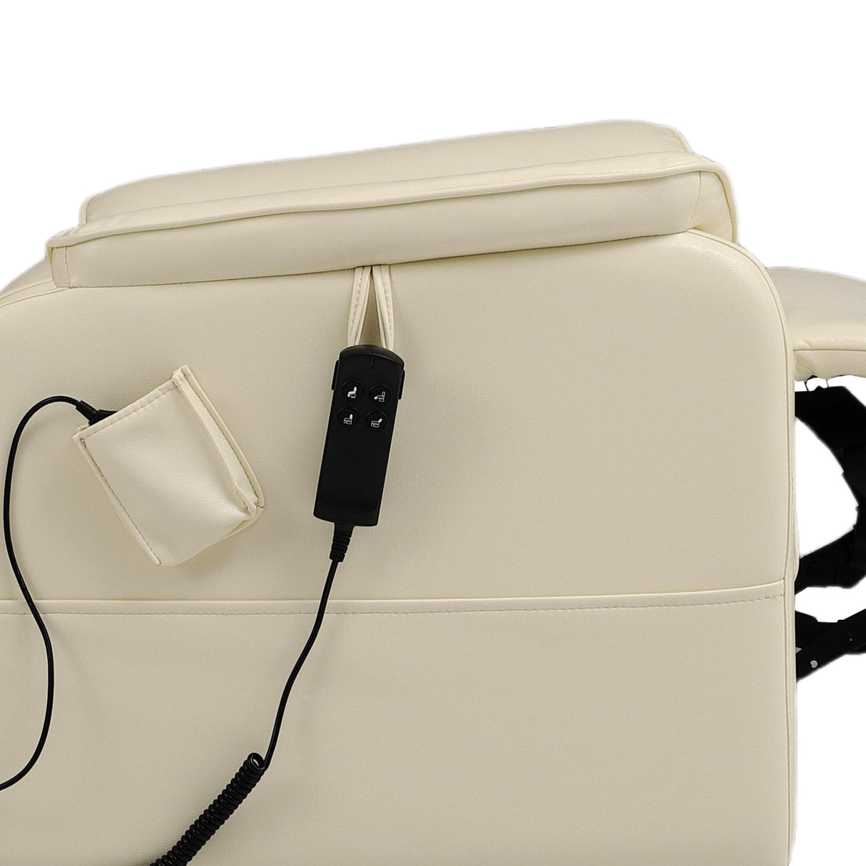 DYNOX Big Man Large-Wide Power Dual Motor Lift Recliners Chairs for Elderly Lay Flat Lift Chair with Infinite Positions, Heat & Massage, Supports 400 LBS(9298,Faux Leather,Cream) DYNOX