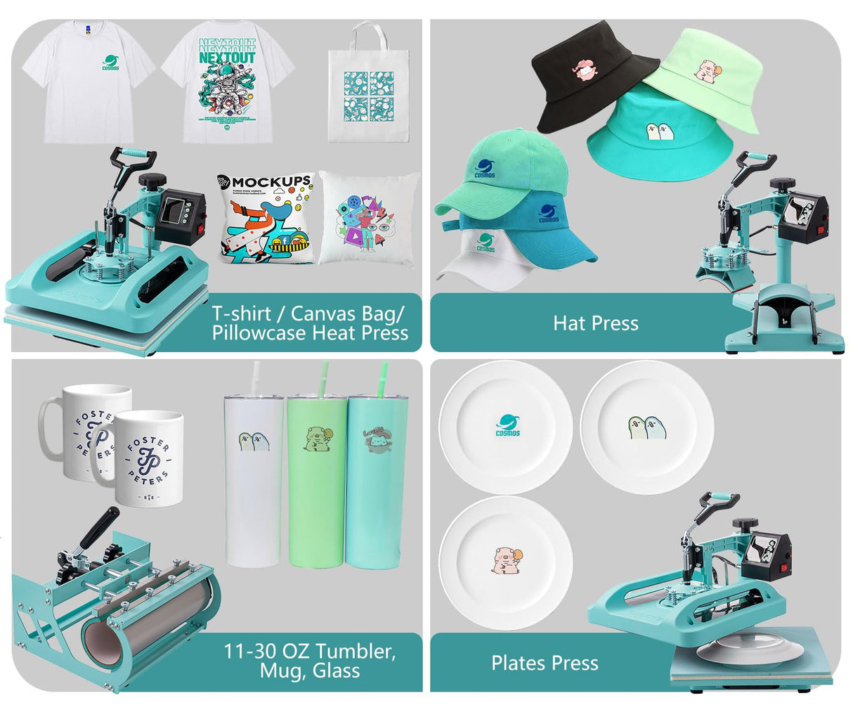 Mstge Heat Press 8 IN 1, Heat Press Machine 15x15 Inch with 30 OZ Tumbler Press, Slide Out T-Shirt Pressing Machine, Swing Away Heat Transfer Machine for T-Shirts, Tumblers Glass Mugs, Hats and Plates Mstge