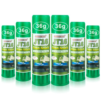 Geeetech 6 Pieces 3D Printer Glue Sticks 36 Gram Each PVP Solid Glue Stick for 3D Printer Hot Bed, Water-Soluble Glue Stick, Quick Dry, Easy to Stick and Washable