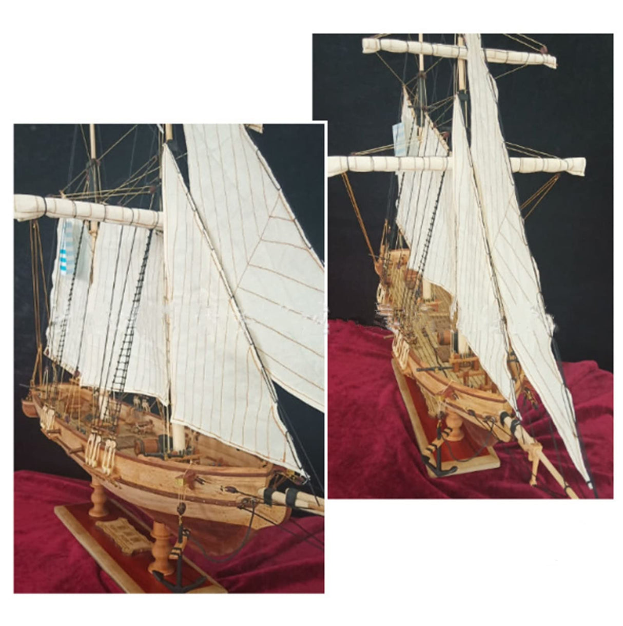 HAPYLY Scale DIY Hobby Wooden Ship Science Equipmen Assembly Model Boat Kits Sailing Boat Kit Decor Toy Gift (1:70) HAPYLY