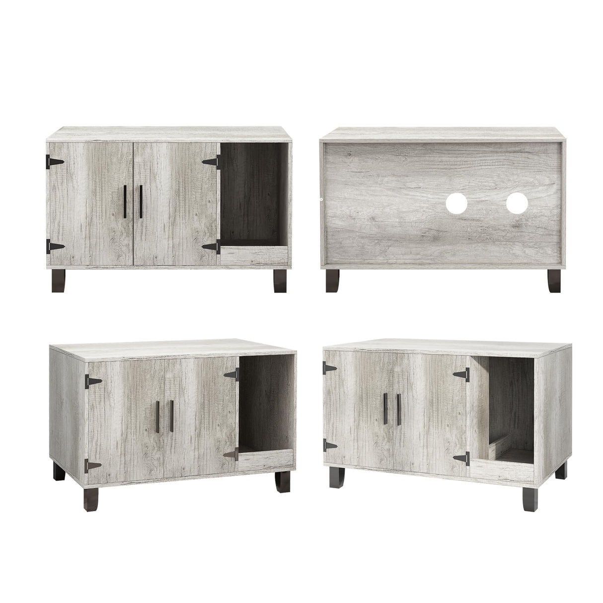 TaoHFE Litter Box Enclosure Cat Litter Box Furniture Hidden With Cat Scratch Pad Decorative Farmhouse Wooden Hidden Litter Box Cat House Litterbox Furniture Cat Box Furniture Litter Box Cabinet (Pine) TaoHFE