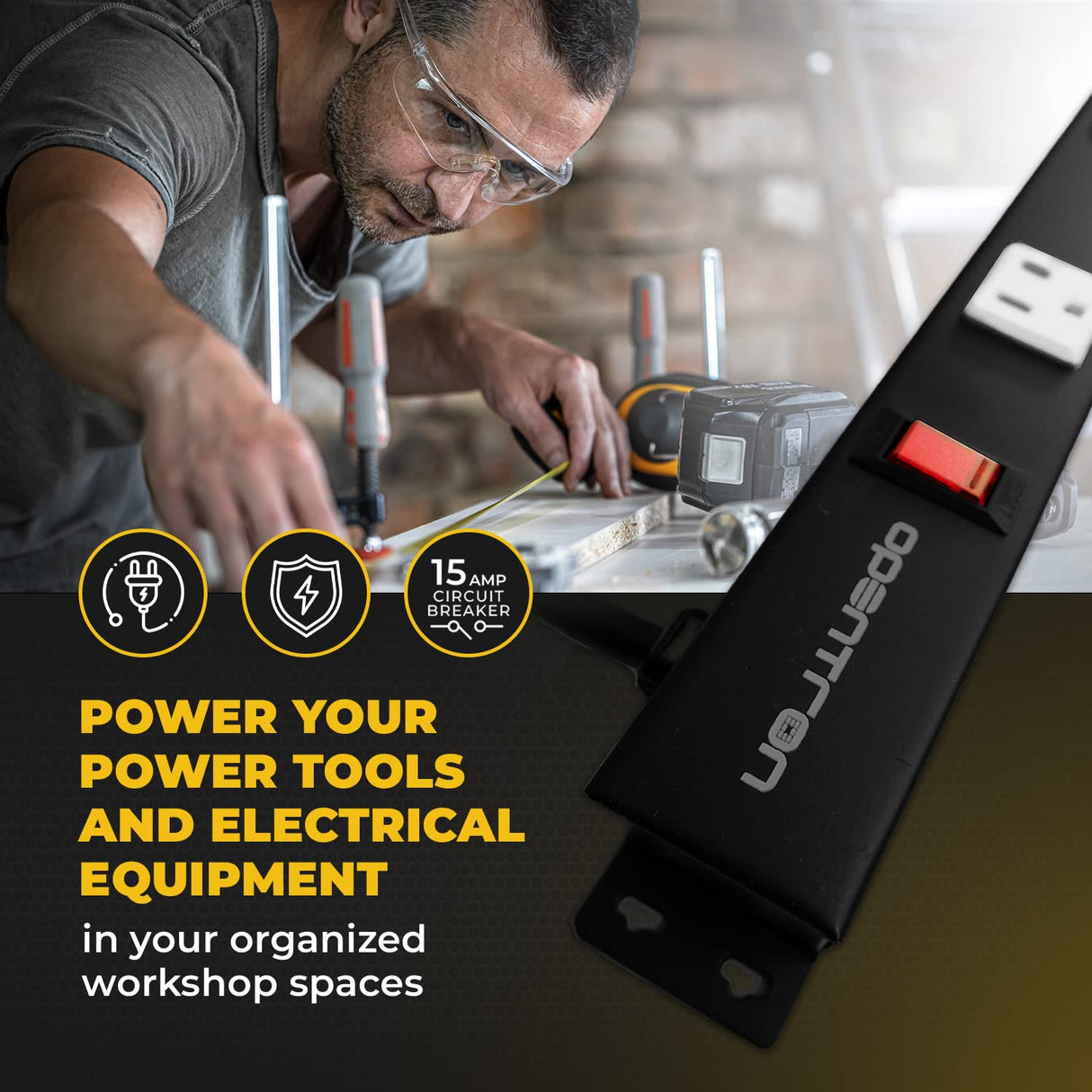 Opentron 12 Outlets 4 Feet Body Heavy Duty Metal Surge Protector Power Strip (4 Feet 12 Outlet 6 Feet Power Cord) opentron