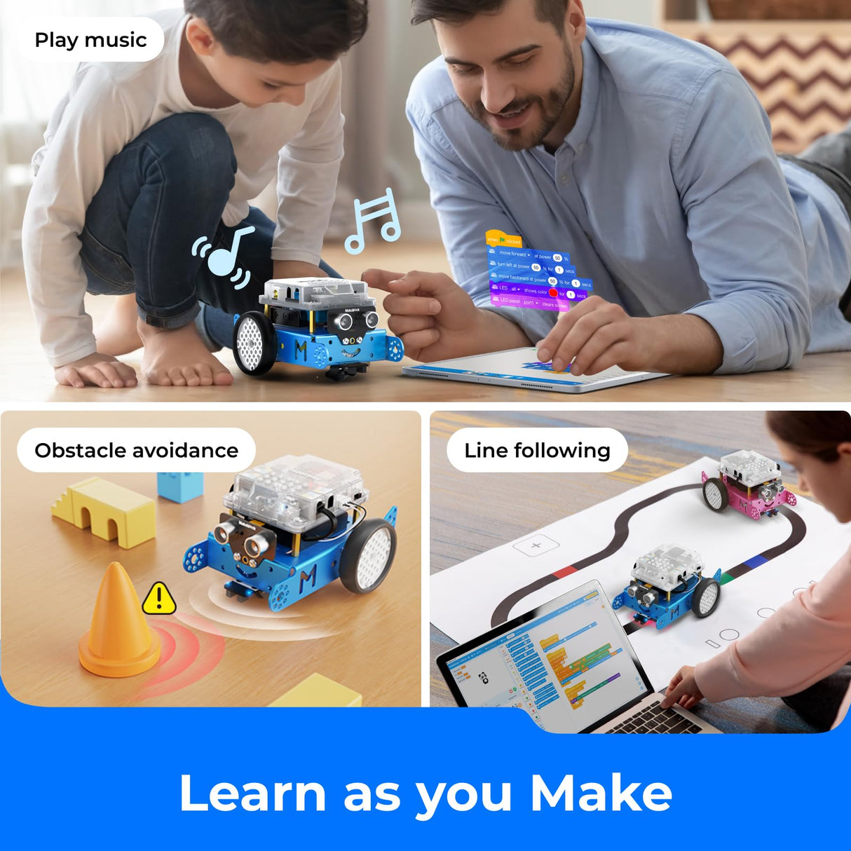 Makeblock mBot Robot Kit, Robotics for Kids Ages 8-12 Learn to Code with Scratch & Arduino, STEM Toys Science Kits for Kids Age 8-12 Boys and Girls Age 8+ Makeblock