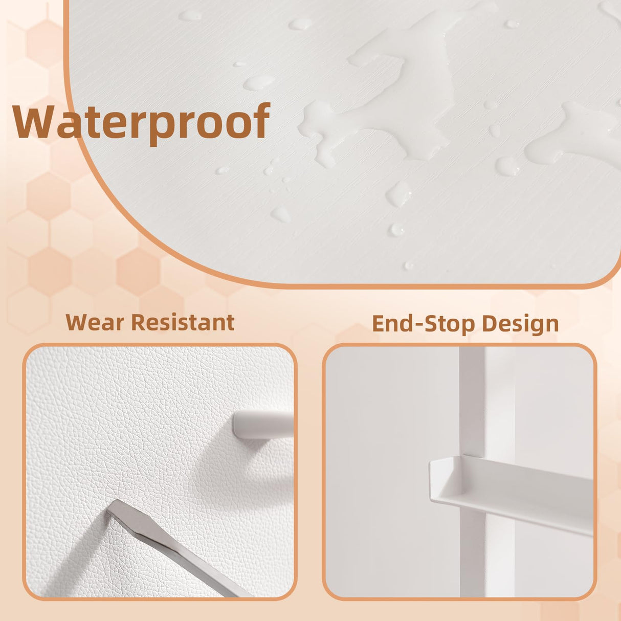 Somdot White Nightstand with Charging Station and LED Light for Bedroom, 2 Drawers Dresser with Fabric Bins for Bedside Kids Dorm Room Closet Laundry Entryway, White Leather Somdot