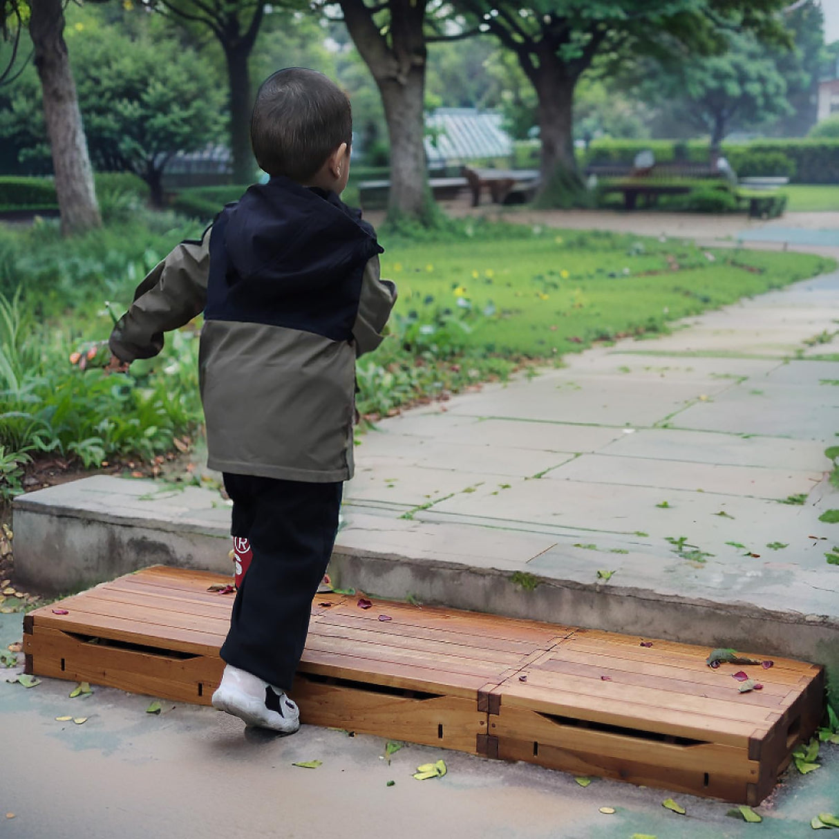 unununu Wooden Platform Step Stool for Adults&Senior,Standing Aids & Supports,Stair Assist Indoor&Outdoor,Heavy Duty Sturdy Solid Wood Bedside Foot Stepper,for Handicap,Elderly,High Beds(47.5"W) unununu
