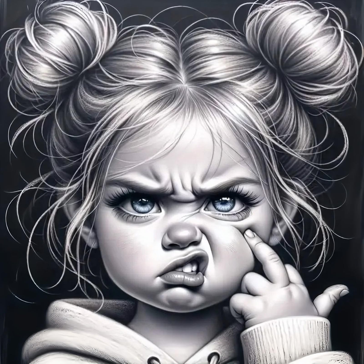 5D Diamond Painting Kits for Adults, Funny Girl Under Lightning Diamond Art Kits for Adults Beginner, DIY Full Drill Diamond Dot Gem Painting for Home Wall Decor 13.78x13.78inch BYGFHLYW