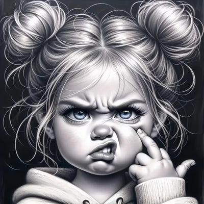 5D Diamond Painting Kits for Adults, Funny Girl Under Lightning Diamond Art Kits for Adults Beginner, DIY Full Drill Diamond Dot Gem Painting for Home Wall Decor 13.78x13.78inch