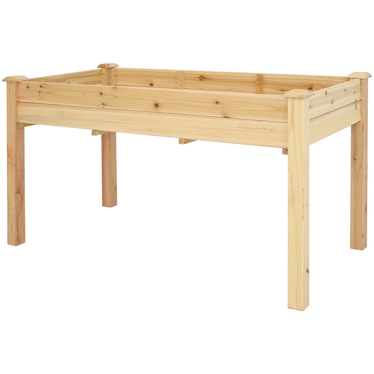 Sunnydaze 48.5-Inch Wood Raised Garden Bed - Outdoor Rectangular Elevated Planter Box with 2 Drainage Holes Sunnydaze