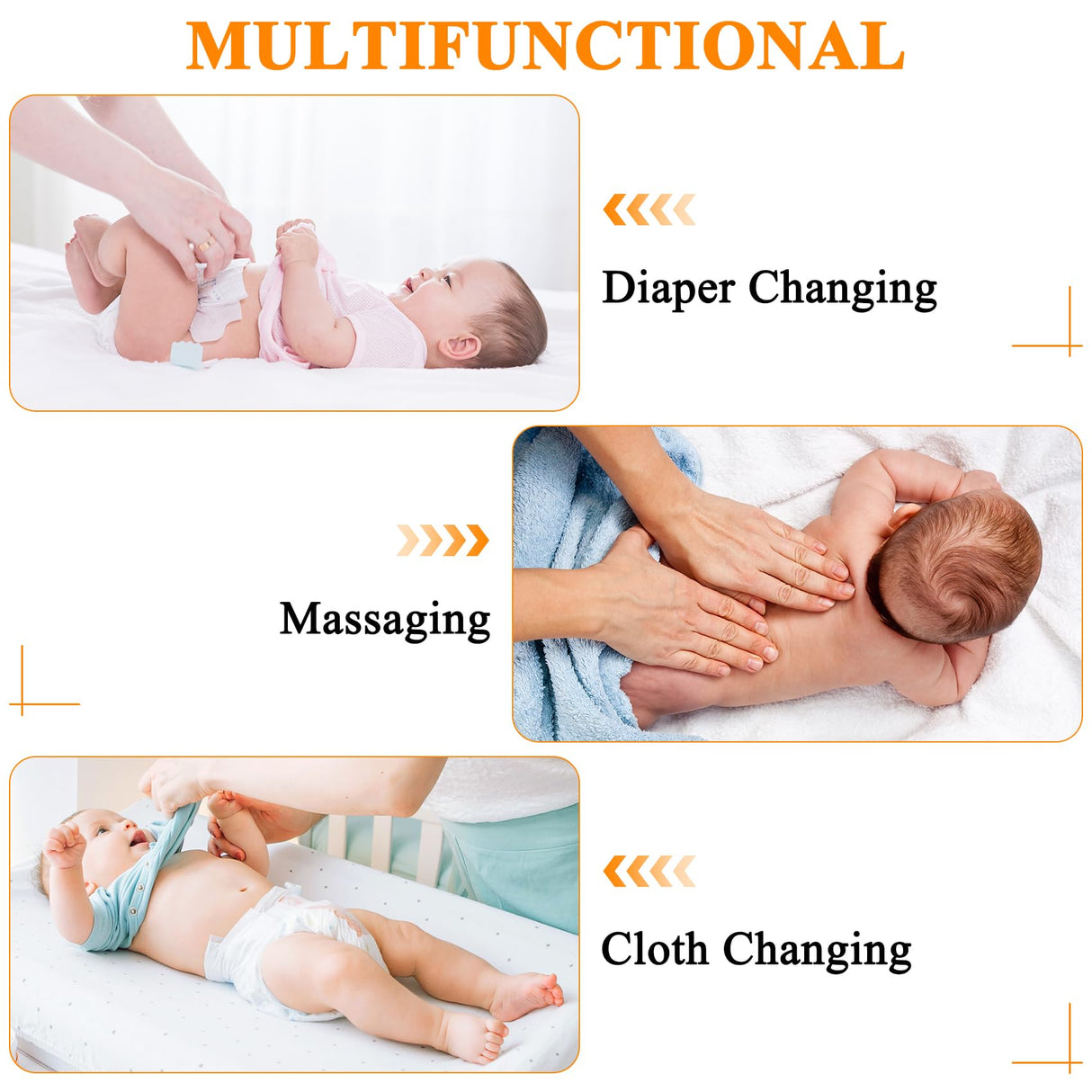 Bigbiglife Changing Table Dresser, Baby Nursery Dresser with 4 Drawers & 1 Cabinet & 3 Open Shelves Storage, Modern Diaper Changing Station for Children's Room, Changing Pad Included, White Bigbiglife