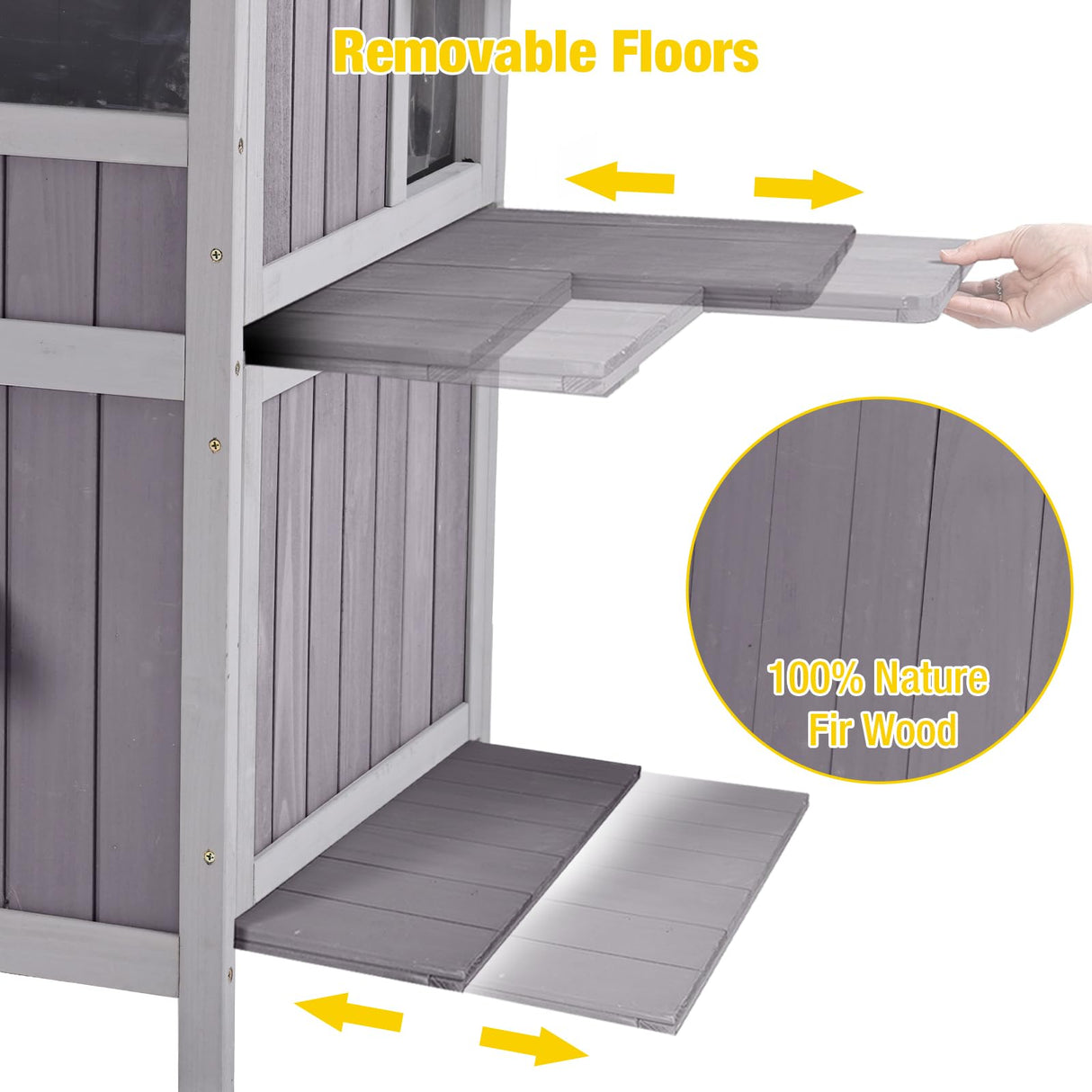 Aivituvin Outdoor Cat House,Two-Story Feral Cat Shelter,Wooden Cat Condos,Weatherproof Cat Enclosure for Winter with Escape Doors Aivituvin