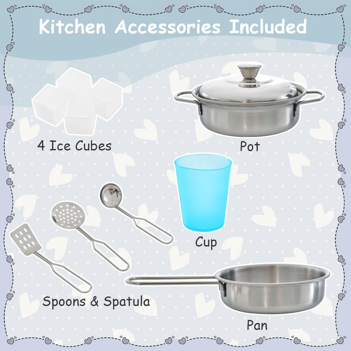 HONEY JOY Kids Kitchen Playset, Wooden Little Chef Pretend Toy Kitchen Set w/Chalkboard, Telephone, Utensils, Oven, Microwave, Sink, Storage, Play Kitchen for Toddlers, Gift for Boys Girls, White HONEY JOY
