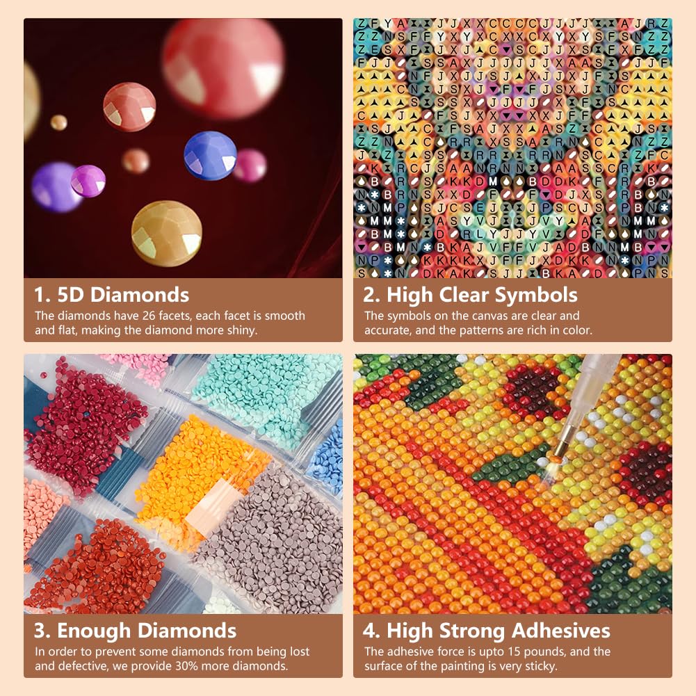 SJUTOUCI Elephant Diamond Painting Kits for Adults, Diamond Art Kits for Beginner 5D DIY Diamond Bead Art, Full Round Drill Gem Art Craft for Home Wall Decoration Gift 12x12 inch SJUTOUCI