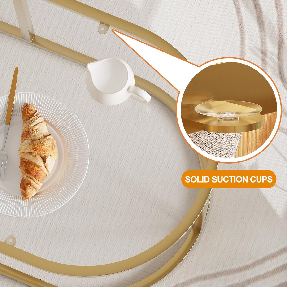 Coffee Table Gold Glass Coffee Tables for Living Room, Oval Table Center Table with Sturdy Metal Frame,Modern Tempered Glass Accent Tables for Bedroom Home Office Wolawu