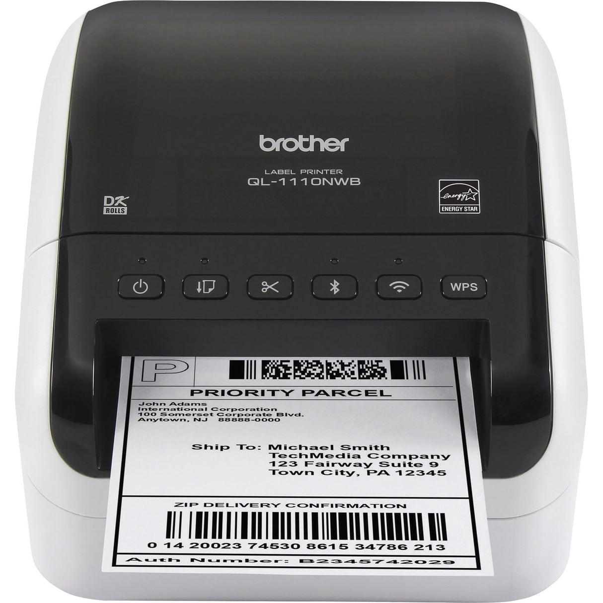 Brother QL-1110NWB Wide Format, Postage and Barcode Professional Thermal Monochrome Label Printer with Wireless Connectivity Brother