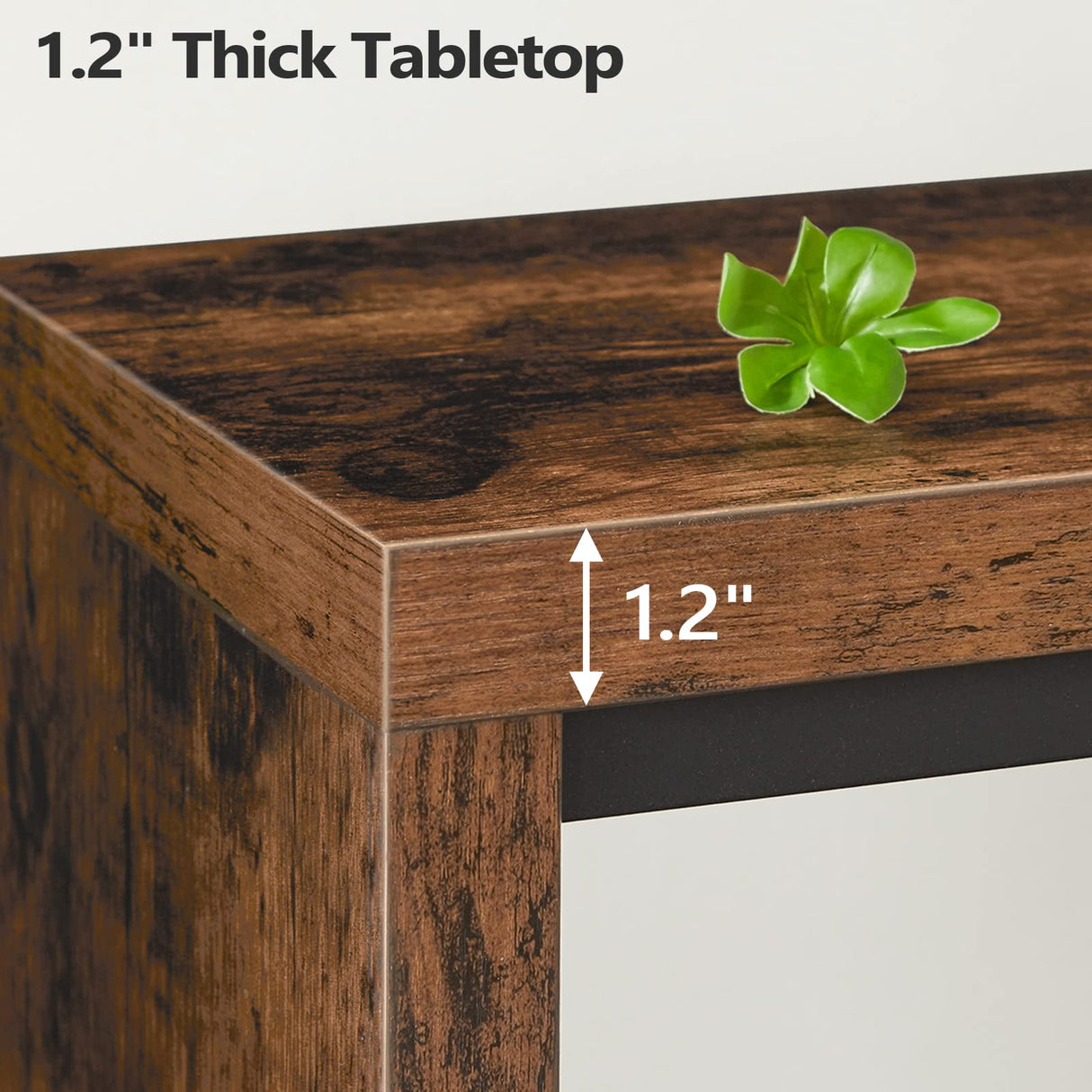 MAHANCRIS Console Table, 62.2" Long Sofa Table Behind Couch, Narrow Entryway Table, Farmhouse Dining Table with Angled Metal Frame, Industrial Console Table for Entryway, Rustic Brown CTHR15801Z MAHANCRIS