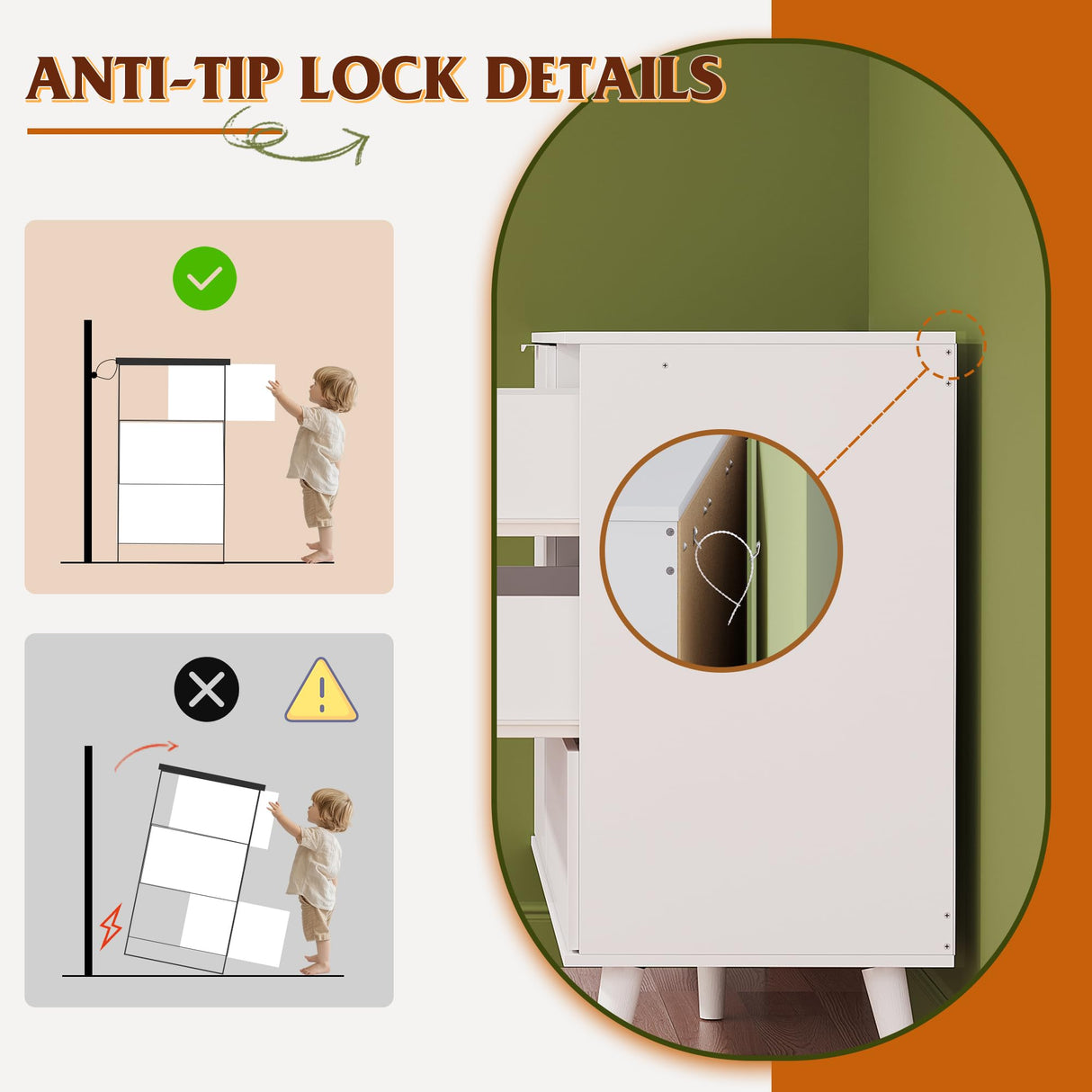 WLIVE 6 Drawer Dresser for Bedroom, 47.24'' Wide Wood Dresser, White Dresser Storage Organizer with Sturdy Metal Handle, TV Stand for 55 inch TV, Chest of Drawers for Living Room, Hallway, Closet WLIVE