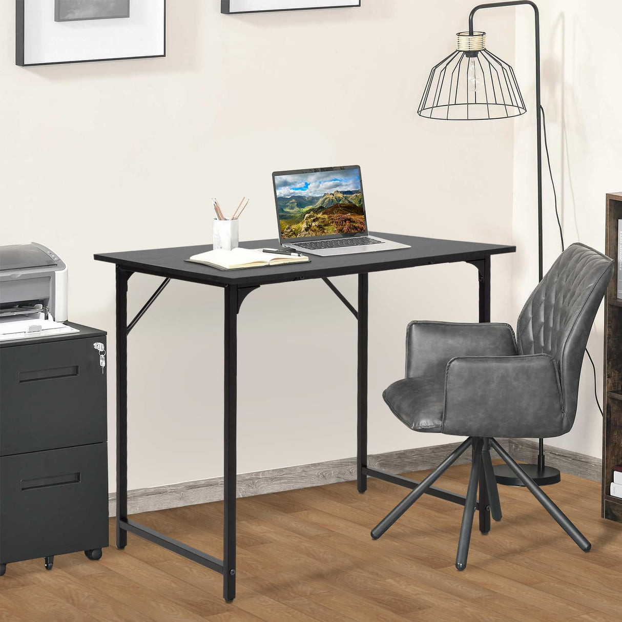 BestOffice 32 Inch Computer Desk,Home Office Desk, Modern Simple Style for Home Office Study Writing,Black BestOffice