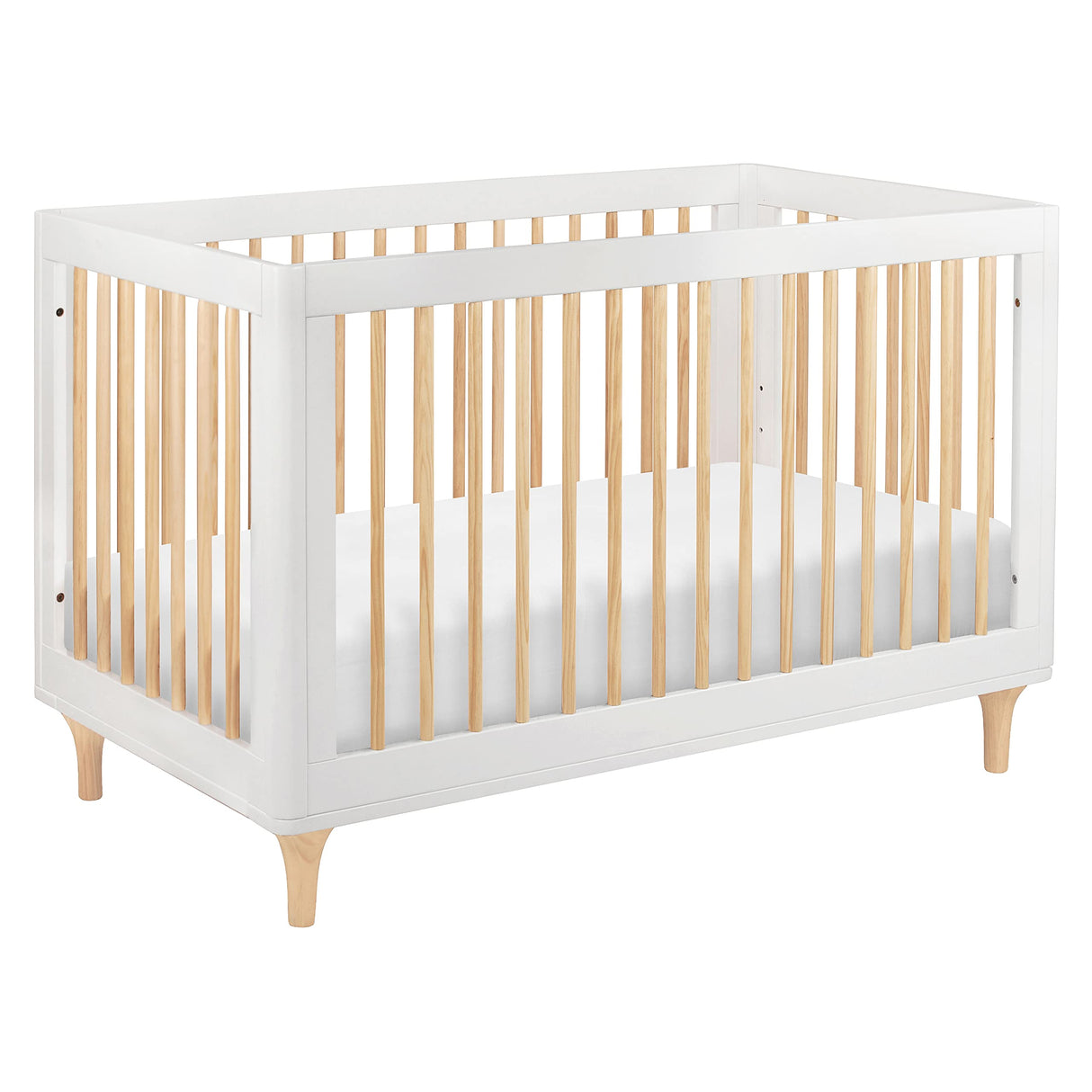 Babyletto Lolly 3-in-1 Convertible Crib with Toddler Bed Conversion Kit in White and Natural, Greenguard Gold Certified babyletto