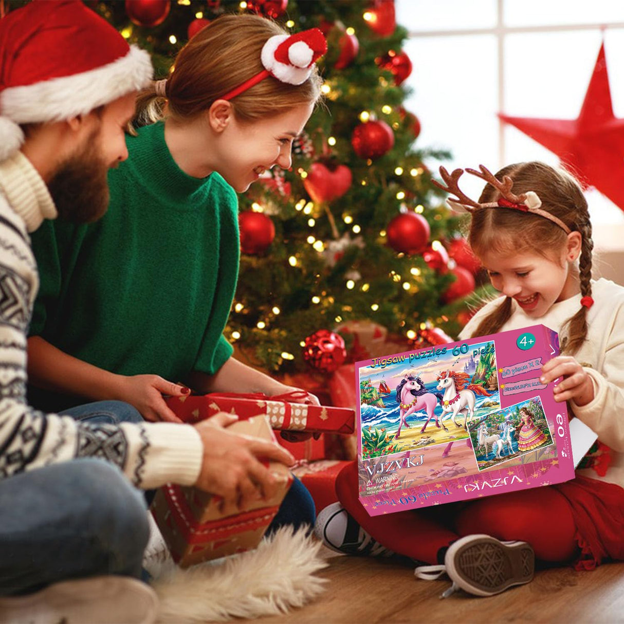 Puzzles for Kids Ages 4-6 – 2 x 60 Pieces Princess Unicorn Jigsaw Puzzles for Toddler Children Learning Educational Puzzles Toys for Girls 4 5 6 7 8 Years Old. VJZVKJ