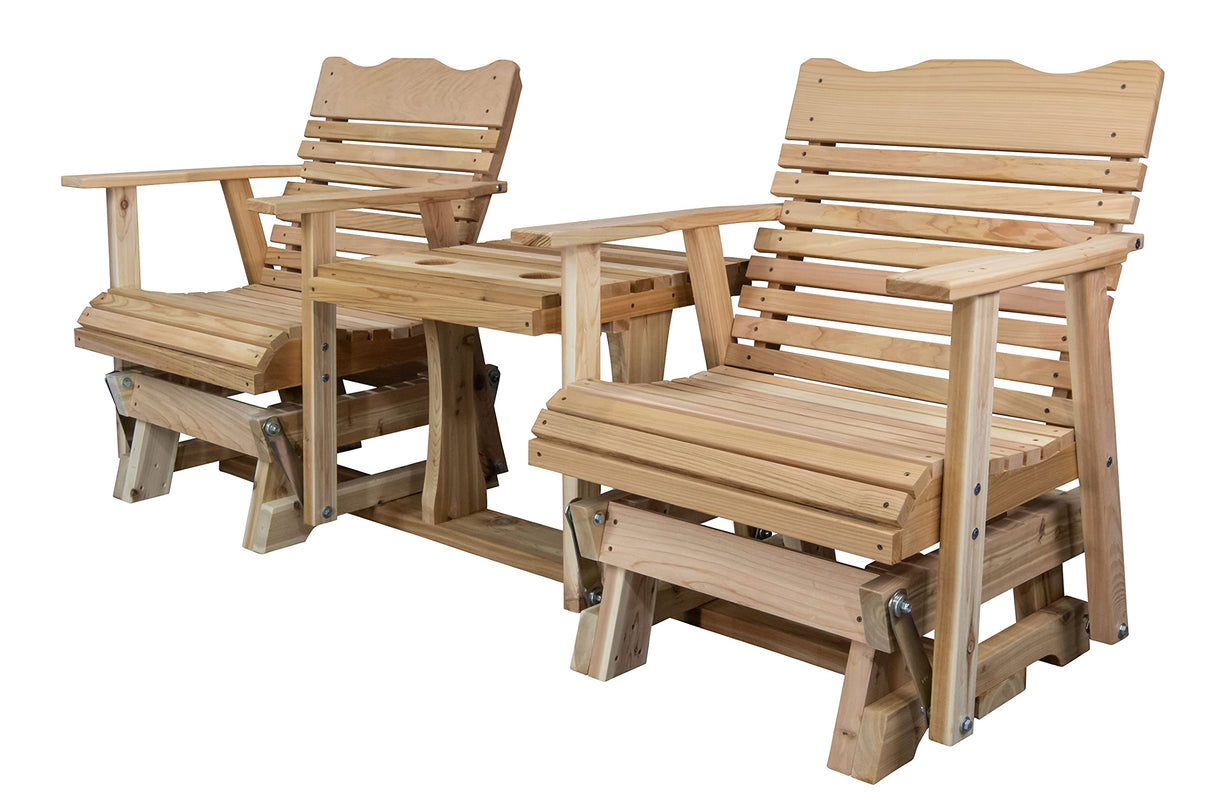 Kilmer Creek 6' Natural Cedar Settee Glider, Amish Crafted Kilmer Creek