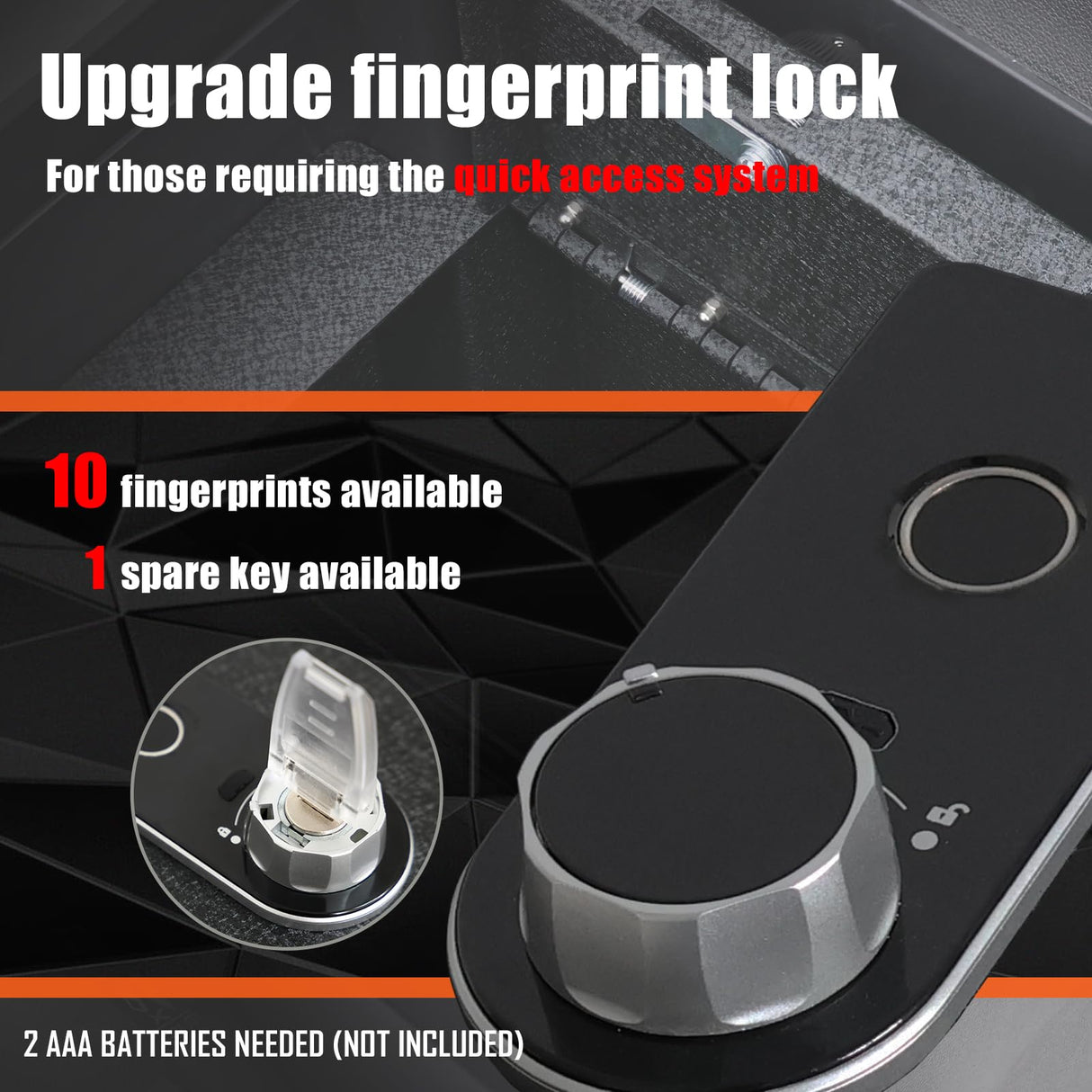 YOULAI Center Console Gun Safe - Console Gun Vault Compatible with Ford Maverick 2022-2025, High Security Armrest Lock Box with Fingerprint Lock with Key YOULAI