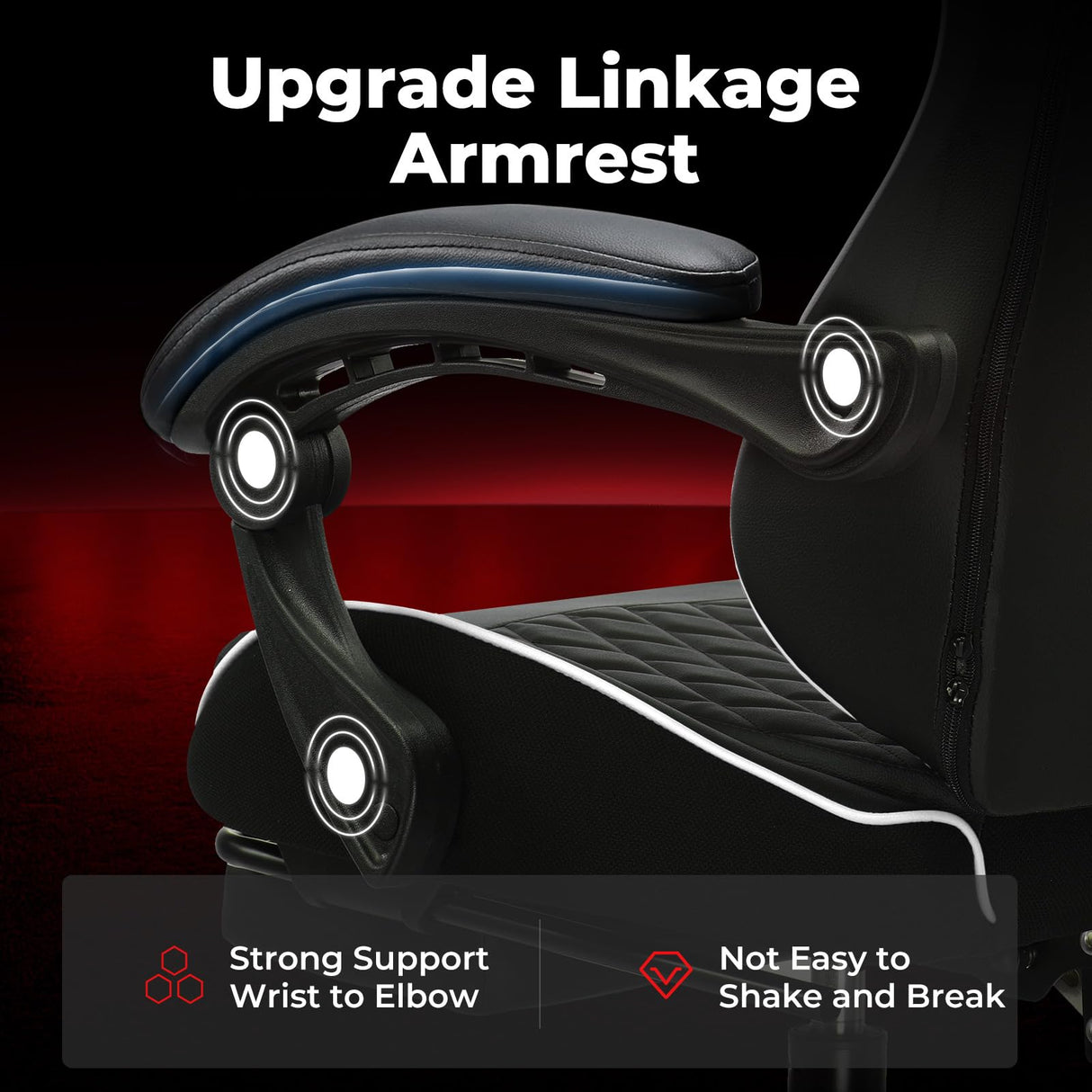 EXRACING Gaming Chair Ergonomic Computer Chair with Footrest and Lumbar Support, Height Adjustable High Back Leather Office Chair, 360° Swivel with Linked Armrest, for Adult and Teen (White) EXRACING