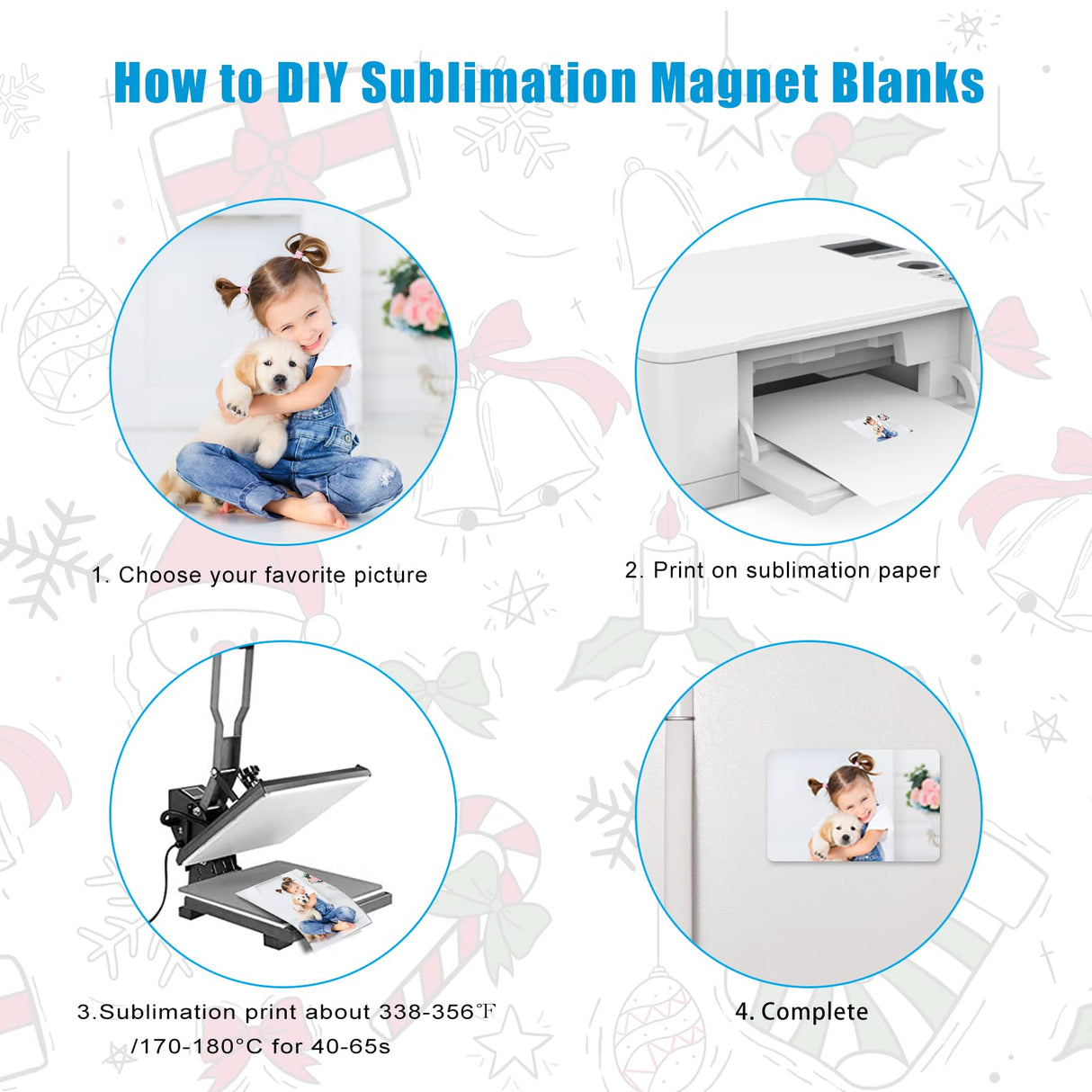 ICOSHOW Sublimation Magnet Blanks 3x3 inch, Sublimation Blank Products, 20Pcs Personalized Sublimation Fridge Refrigerator Magnets for Home Kitchen Office Decorative (Rectangular) ICOSHOW