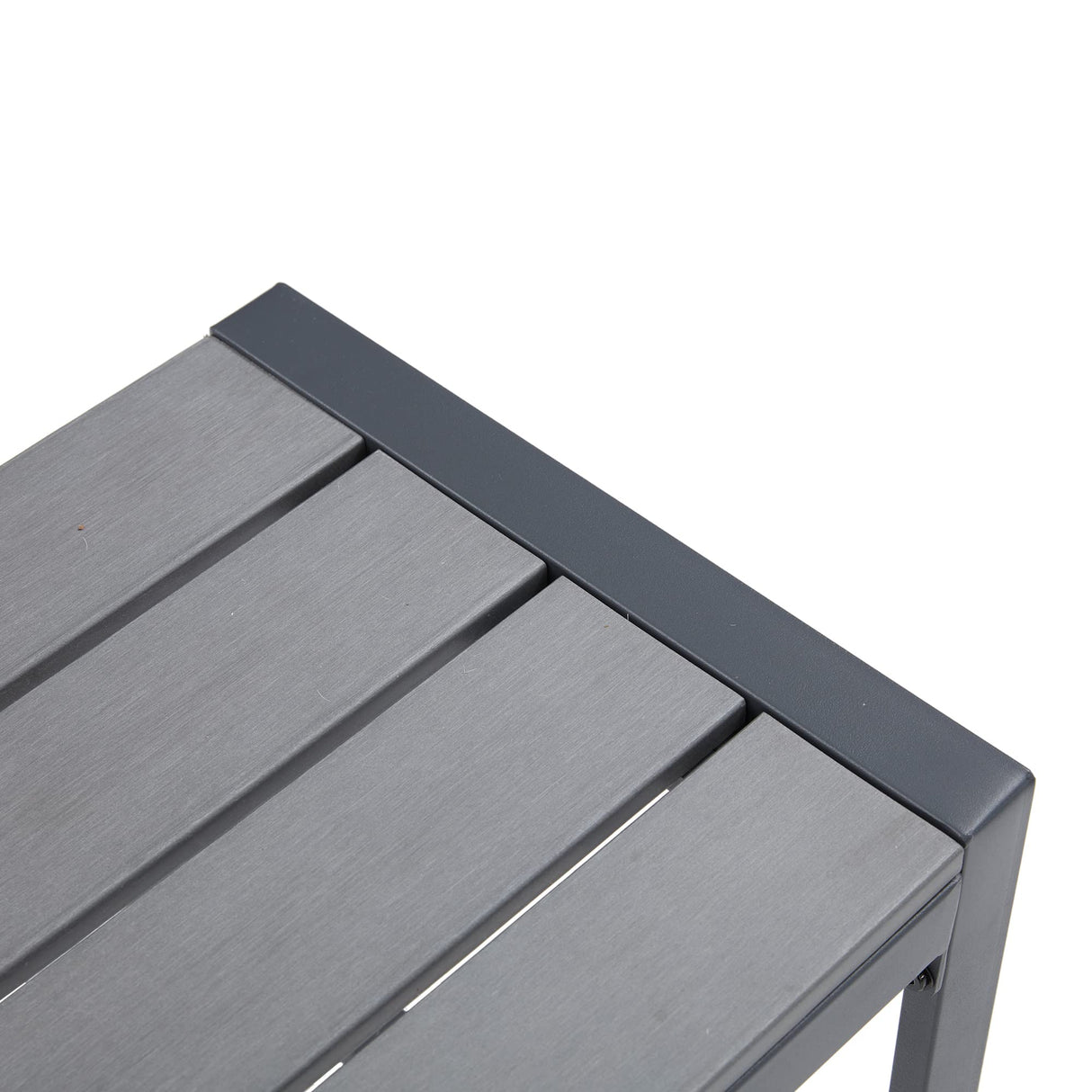 VICLLAX Outdoor Bench for Lawn Garden, Backless Patio Garden Bench, Grey Metal Frame VICLLAX