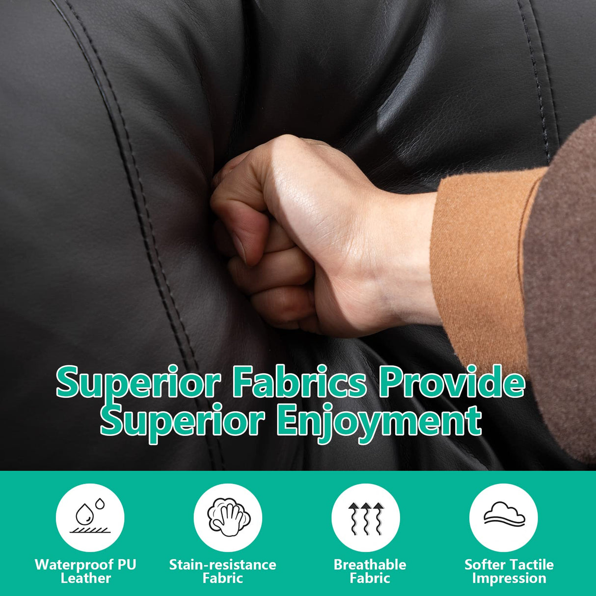 3PC Power Recliner Chair Set of 3 with Massage and Heat - Home Theater Seating Seats with LED Lights, Game Movie Theater Recliner Sofa Chairs for Living Room Reclining Chair with Cup Holder/USB SAMERY