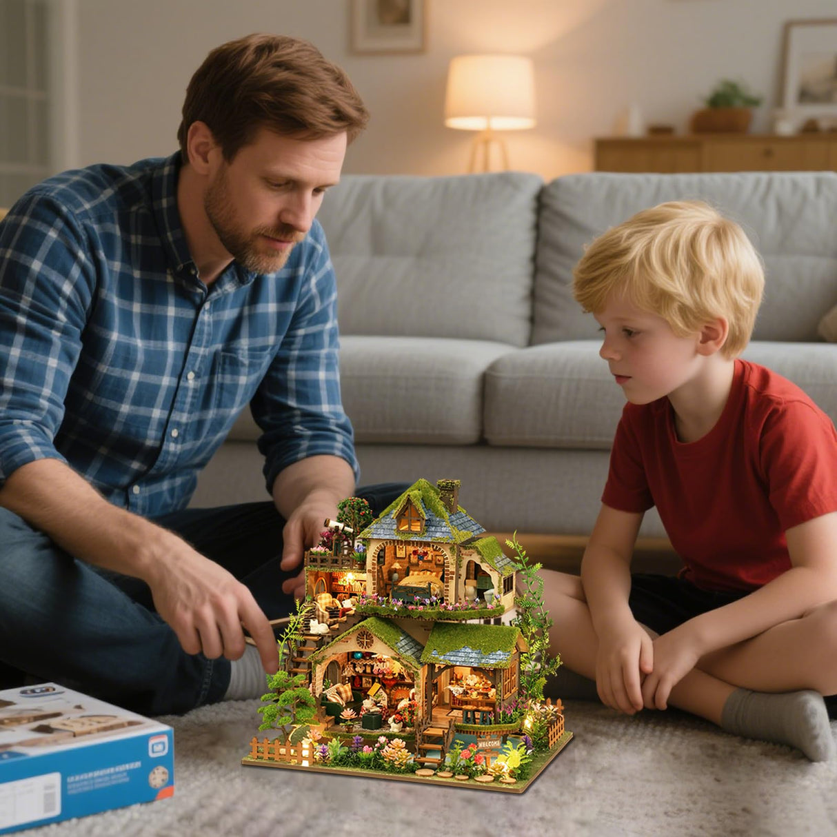 Miniature House Kit, 3D Wooden Puzzles for Adults, DIY Miniature Kit, Dollhouse Kit, Mini House Building Kit, Doll House Kits for Adults Teen to Build (Forest Adventure) ANTREATU