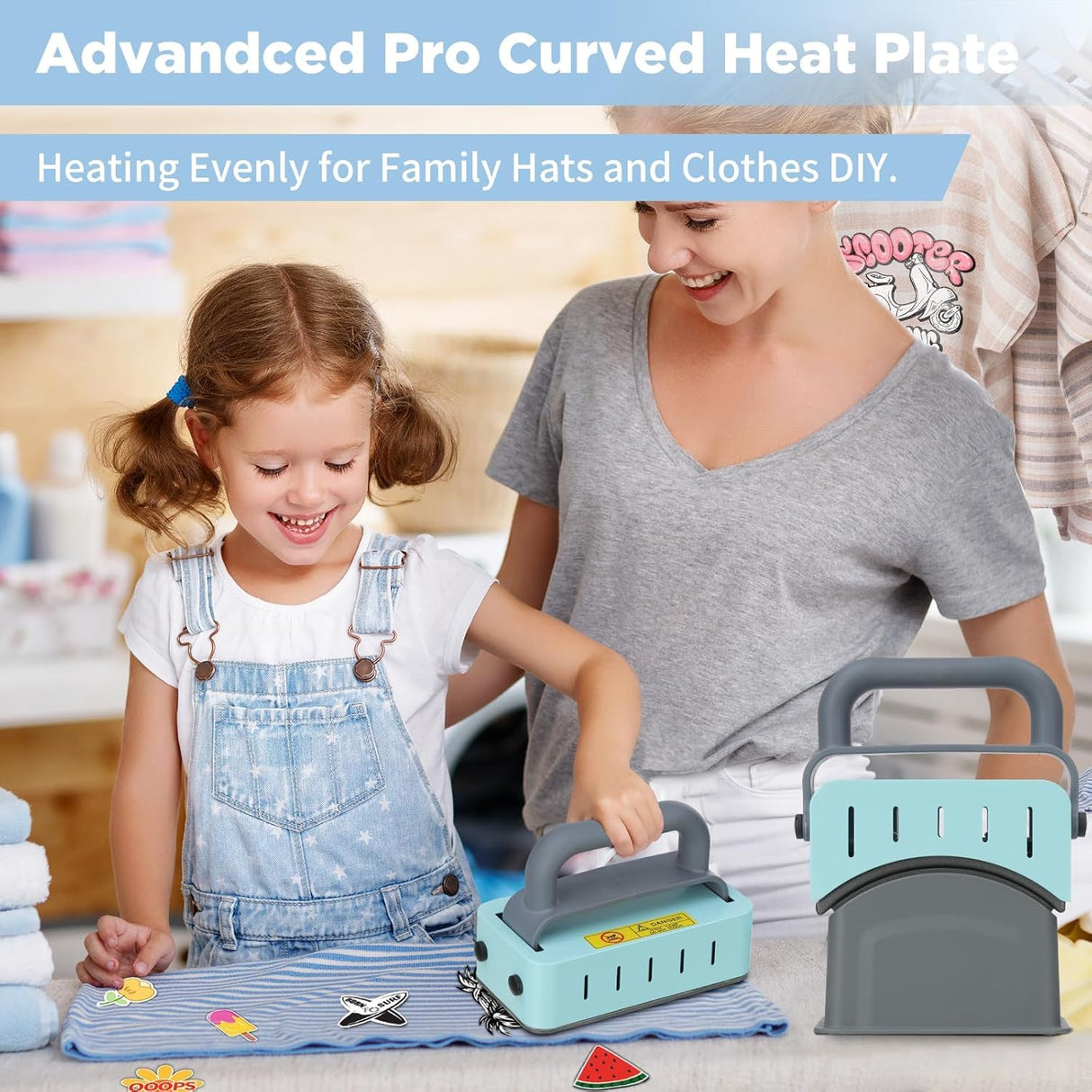 XDOVET Heat Press Machine, Mini Heat Press Machine for T-Shirts & Caps, Flat and Curved Heating Plate, Safty Base, Hat Press Machine for Patches, Sublimation XDOVET