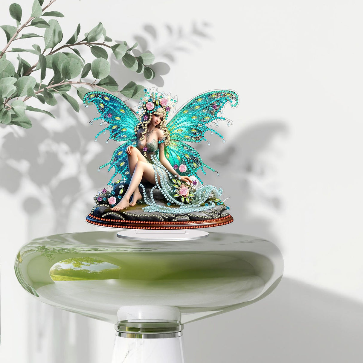 DoxQcs DIY 5D Easter Bunny Egg Diamond Art Painting Ornaments Kits, Crystal Rhinestones Diamond Art Desktop Ornament for Desktop Ornaments (Single Side Dot Diamond)-#27-Butterfly Fairy DoxQcs