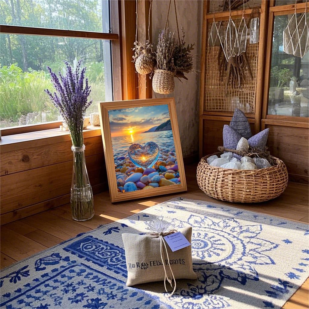 VividMeng Beach Diamond Art Kits for Adults,Sunset Diamond Painting Kit for Adults,DIY Full Drill Diamond Painting Beach Gem Art and Crafts 12x16inch VividMeng