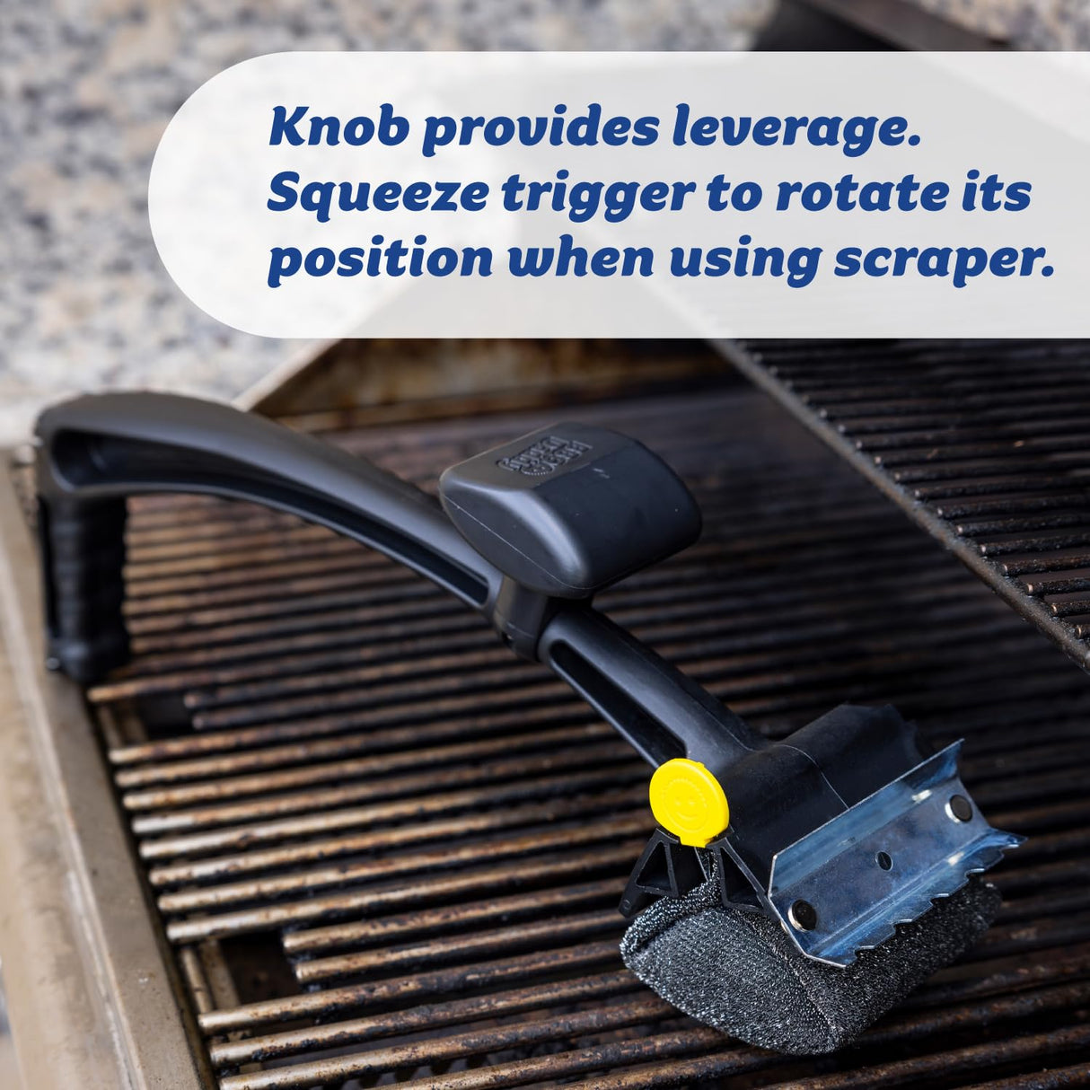 Scrub Daddy BBQ Daddy Grill Brush for Outdoor Grill - Bristle Free Scraper + Scrub Brush - Cut Through Charred Buildup with Stronger, Temperature Controlled Scrubbing Power (1 Grill Brush) Scrub Daddy