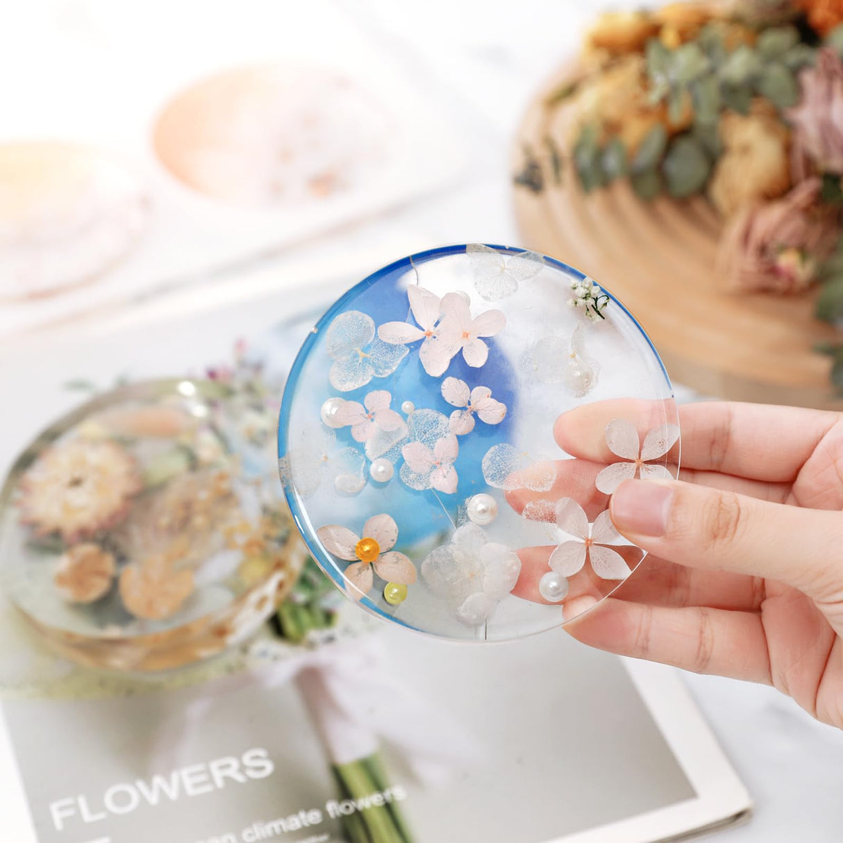 Round Resin Molds, Large 6 Cavity Coaster Silicone Molds, Deep Coaster Molds for Epoxy Resin, Epoxy Resin Molds for Epoxy Resin Crafts, Coasters, DIY Crafts KISREL