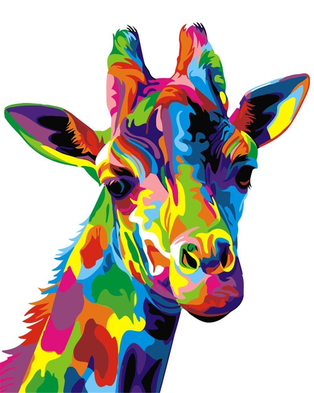 Giraffe Paint by Numbers Kits for Kids & Adult, Kids Paint by Number Kits Canvas Painting by Numbers, Colorful Giraffe 16x20inch Without Frame Komking