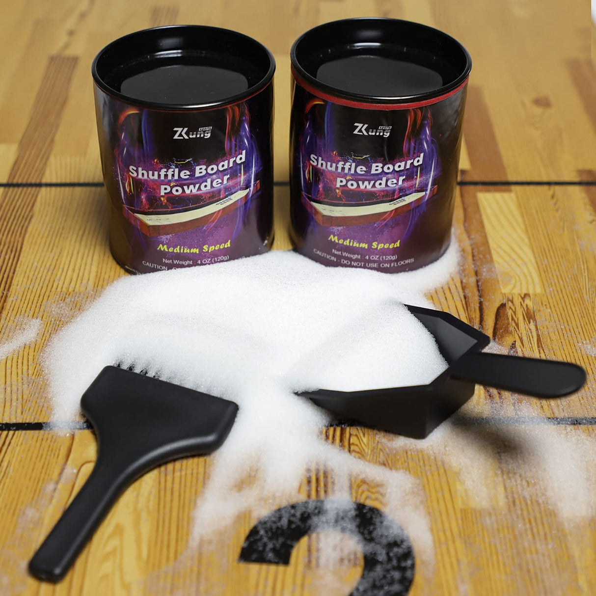 Shuffleboard Pucks with Shuffleboard Sand Set - 2 1/8 Shuffleboard Table Pucks with 2 Cans Shuffleboard Wax Medium Speed and Mini Brush and Dustpan Set YDDS