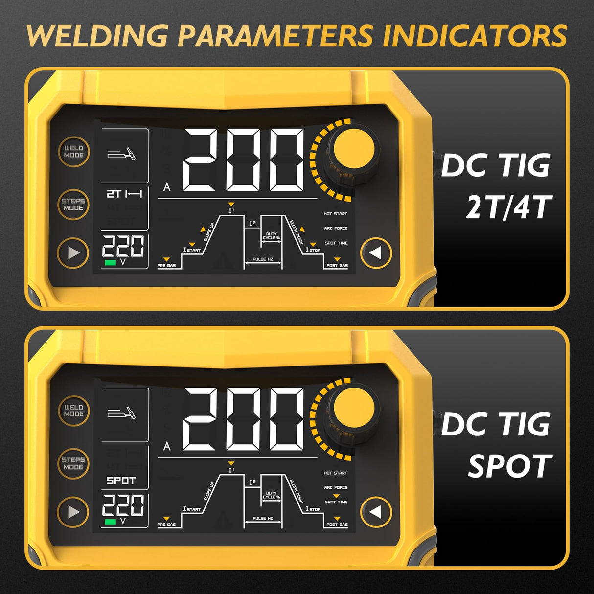 TOOLIOM TIG Welder with Pulse Multifunctional TIG Welding Machine DC TIG/Spot TIG/Pulse TIG/Stick 110&220V Dual Voltage with Large Digital Display TOOLIOM
