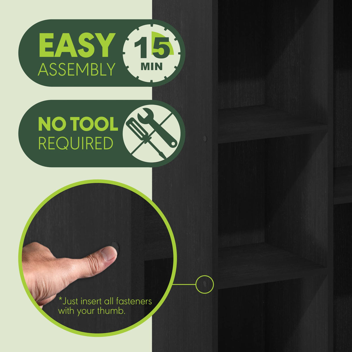 Furinno Luder 5-Cube No Tool Assembly Open Shelf, Blackwood Furinno