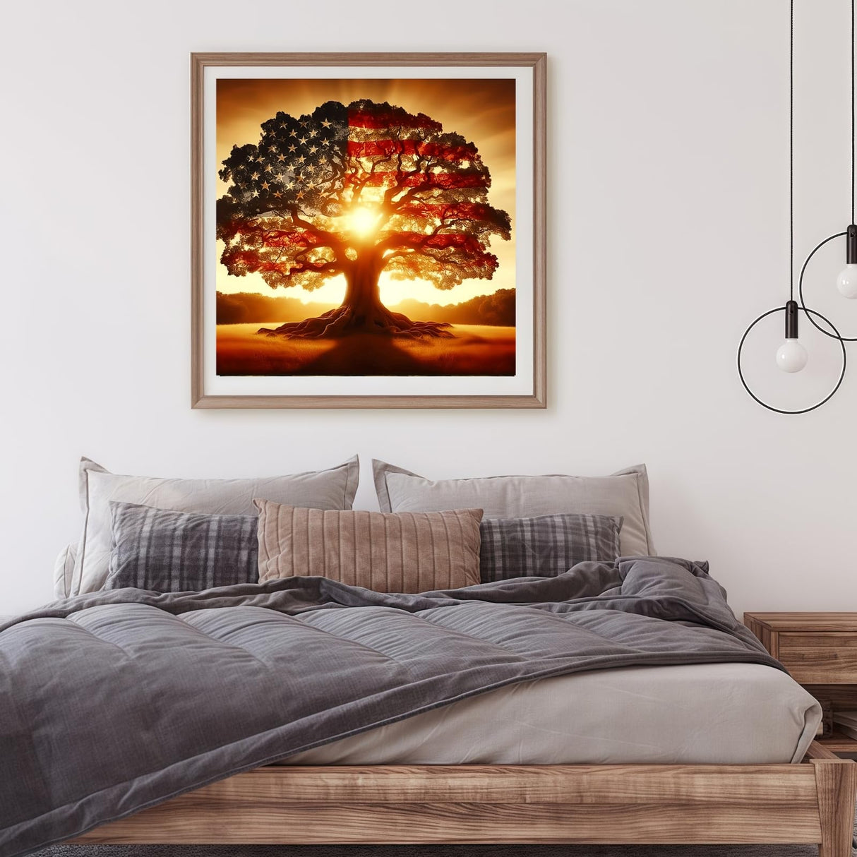 CSZPPQAF 5D Diamond Painting Kits for Adults, Tree of Life Diamond Art Kits for Adults Beginner, DIY American Flag Full Drill Round Diamond Dots Gem Art for Home Decor 13.7x13.7 Inch CSZPPQAF