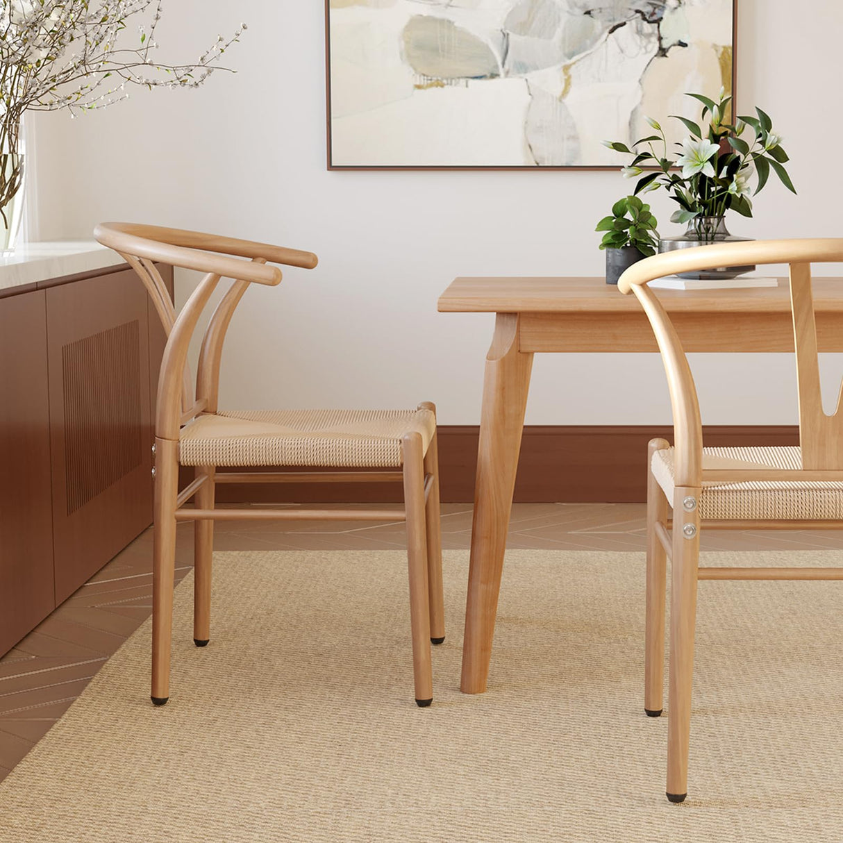 Mid Century Modern Metal Wishbone Dining Room Chairs Set of 2 4 for Your Kitchen Beach House STARY