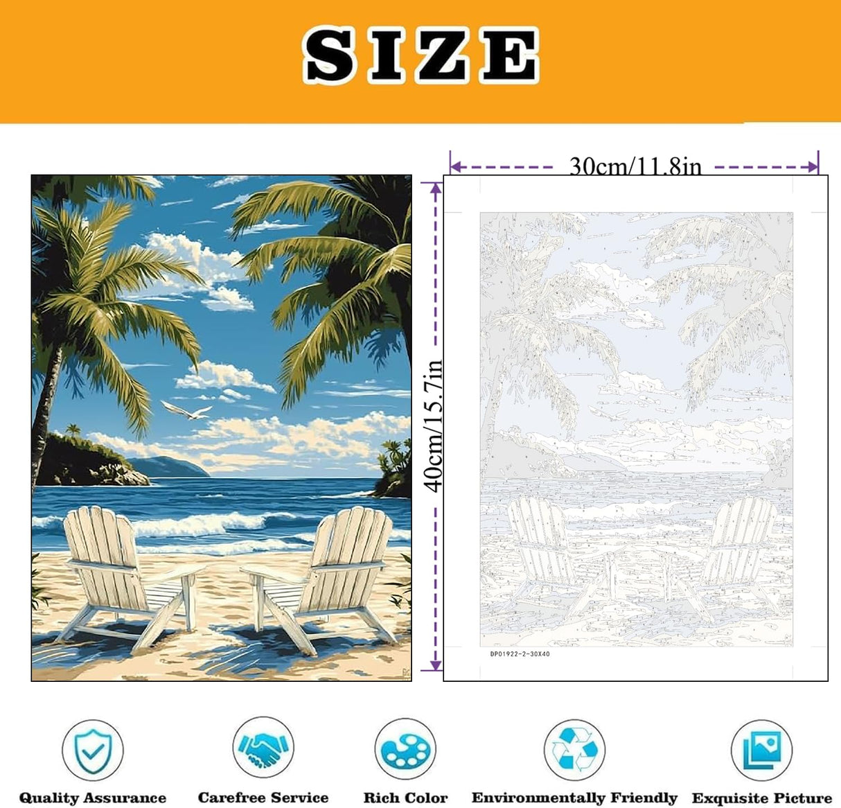 6 Packs Paint by Number for Adults, Beach DIY Acrylic Oil Painting Paint by Numbers Kits on Canvas, Adults Paint by Numbers Kits Drawing Paintwork for Home Decor Gift Sea Turtle 12x16in KICHANG
